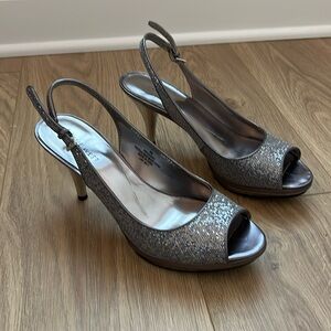 Silver Nine West Heels